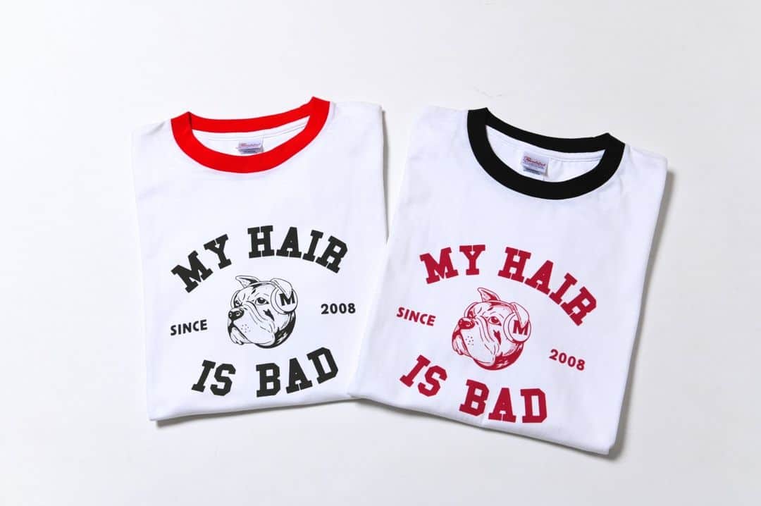 My Hair is Badのインスタグラム：「【ブルドッグカレッジTシャツ】  カラー：ブラック / リンガー(黒) / リンガー(赤) 価格：3,300円  #マイヘアのちょっと前から売ってるグッズ」