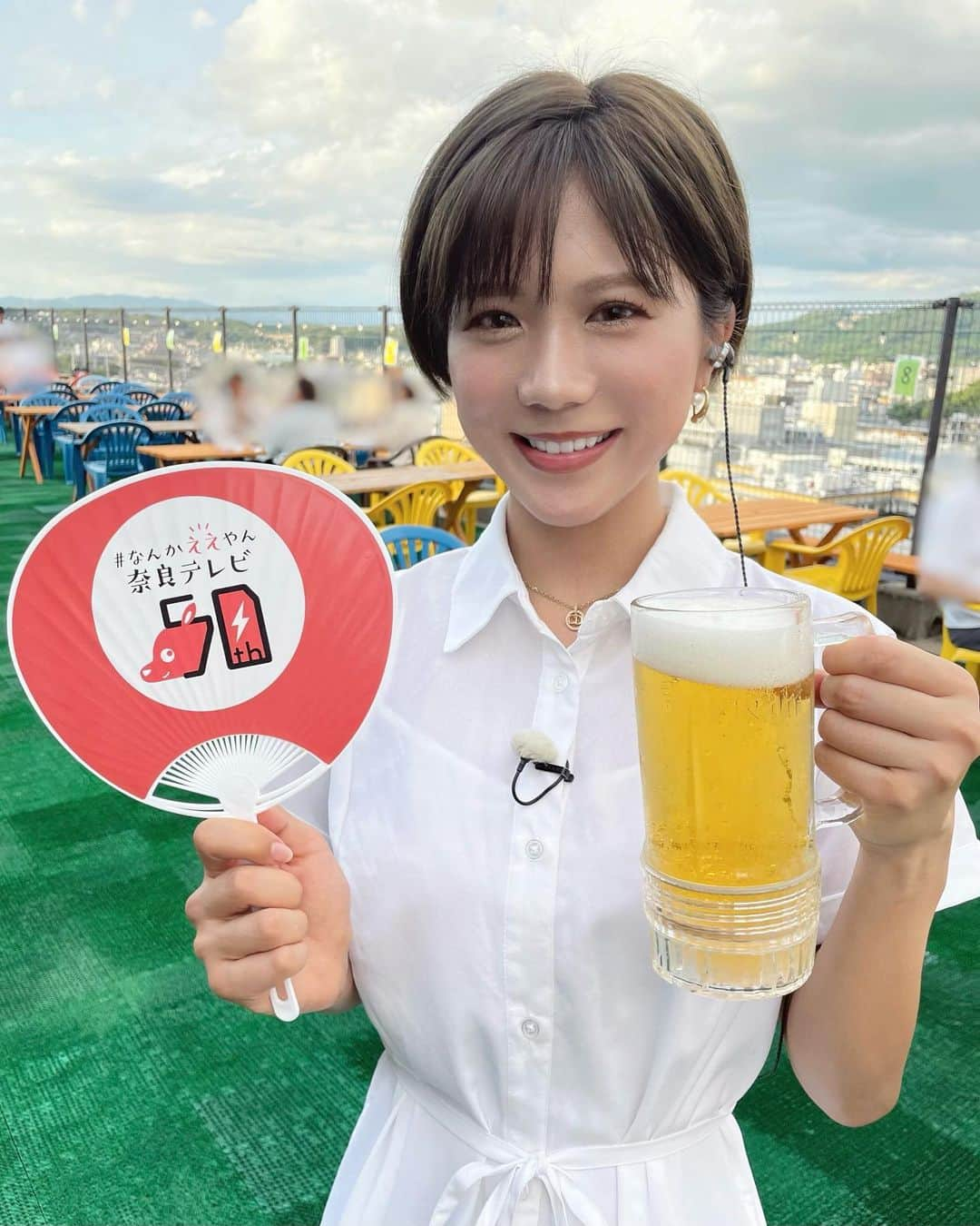 海江田麻貴さんのインスタグラム写真 - (海江田麻貴Instagram)「ㅤㅤㅤㅤㅤ  ㅤㅤㅤㅤㅤ  ㅤㅤㅤㅤㅤ 真夏 × 屋上 × 冷え冷えのビール＝ 最高すぎました🍺🤍🤍🤍  ㅤㅤㅤㅤㅤ #CM中に一杯飲み干すアナウンサーと繋がりたい (◜ᴗ◝ )  ㅤㅤㅤㅤㅤ 生中継有難うございました📺⚡️🤍 ホテル日航奈良にて屋上ビアガーデン9/10(日)まで開催中です🥰  ㅤㅤㅤㅤㅤ  ㅤㅤㅤㅤㅤ  ㅤㅤㅤㅤㅤ  ㅤㅤ#奈良 #ホテル日航 #ホテル日航奈良 #ビアガーデン #屋上ビアガーデン #japanesegirl #日本女孩 #奈良テレビ #ゆうドキッ #生放送 #生中継 #中継リポート #リポーター #女子アナコーデ #清楚コーデ　 ㅤㅤㅤㅤㅤ」8月2日 19時51分 - _makiii0924_