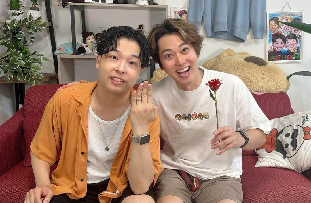 ないとーさんのインスタグラム写真 - (ないとーInstagram)「渋谷くん結婚おめでとう🎉 3枚目は幸せすぎたのか顔がおかしくなってます。  #おるたなchannel」8月2日 20時00分 - torokero