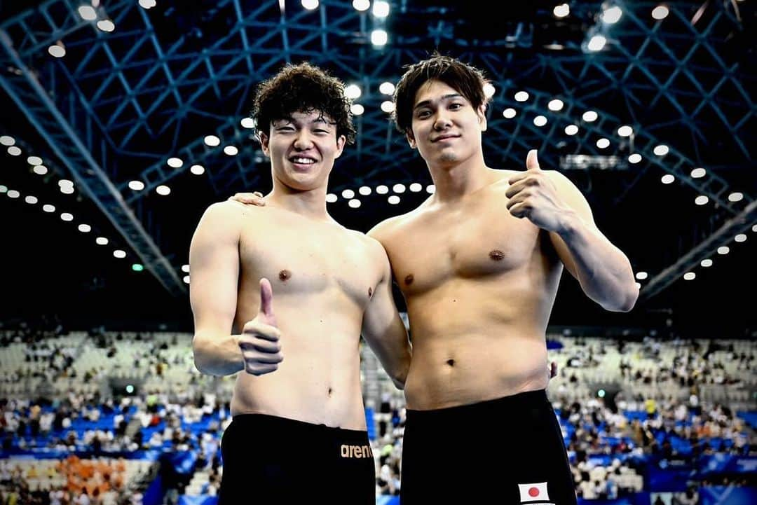 中村克のインスタグラム：「🏊‍♂️🇯🇵  いつも試合中のかっこいい写真をありがとうございます！決勝レース後に撮ってもらいました。  📸 Tsutomu Kishimoto / @picsport_japan」