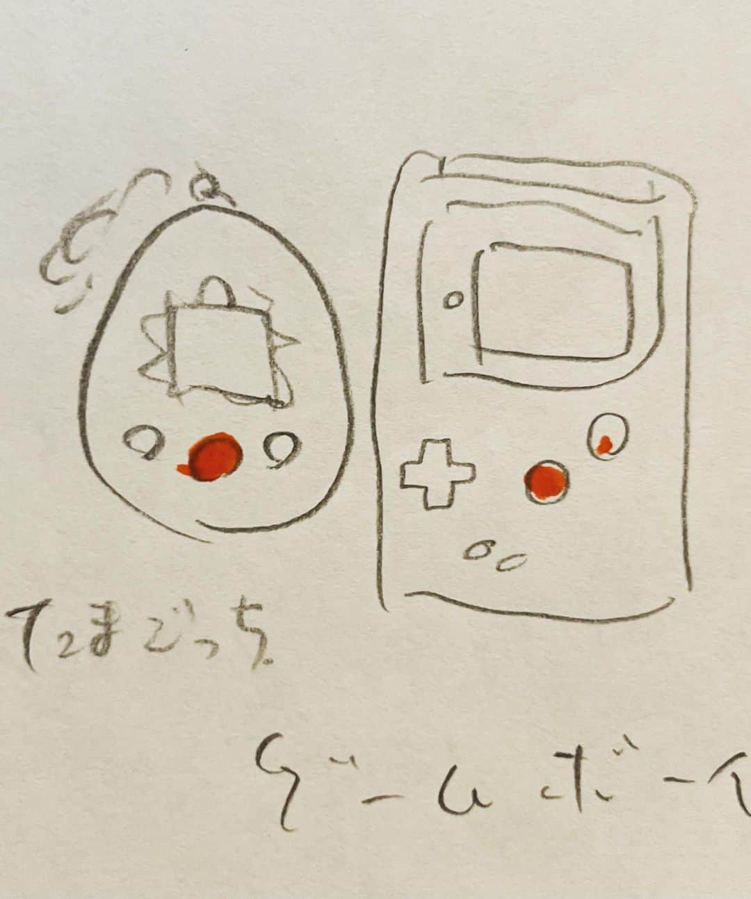 鰻和弘さんのインスタグラム写真 - (鰻和弘Instagram)「【乳首アート案】  おふろちゃんとのコラボ展。 テーマが平成レトロ。その下書き。下書きっていっても画角の把握のみ。乳首アートする時に困るのが乳首より外側があまり描けないという事。縦長キャンバスになる。乳首より外は胴体がすぐ終わってしまう。腕にも描いた事ありますが、丸いのでかなり歪んで描きにくい。この倍はありましたがとりあえずの10枚です。  さて、この絵の中で胴体ハミ出すのはどれでしょうか？  #正解はアフロ犬のケツ #絶対ハミ出す #ちなみに #多分ダントツ1番時間かかるのはぷよぷよ #リアルにレンガを描き込むのも大変ですが #積んでる赤とネクストの赤の横軸を合わせないといけない #時間ある時いつか描きます #あとよくあるのが #ハイパーヨーヨーの優しい男性の顔 #これ2度と描けない #これに似せて描いてもなんか違う顔になる #下書きならではの奇跡」8月2日 21時12分 - unaginigaoe