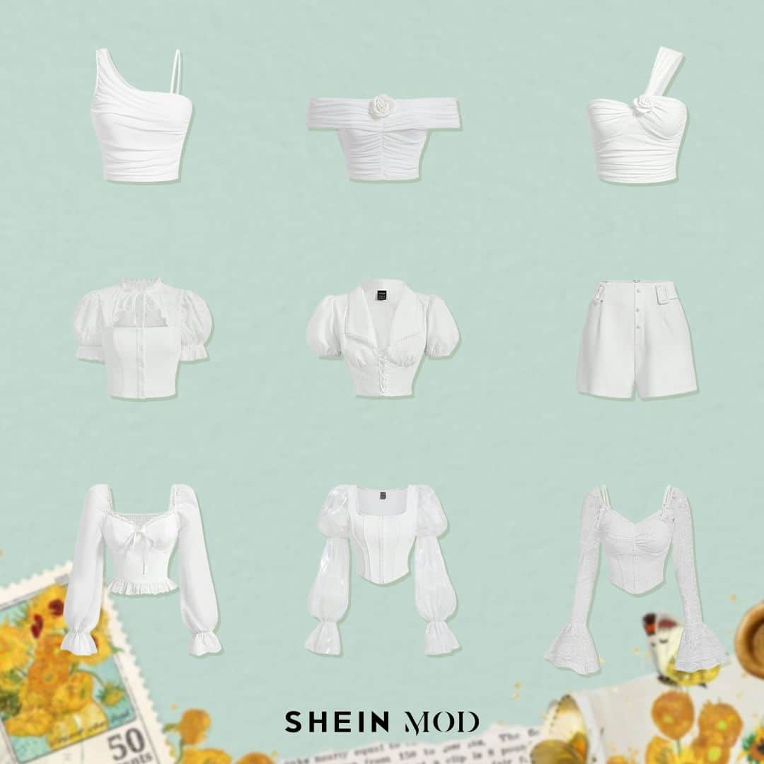 SHEINのインスタグラム：「Which light & dreamy top is the MOD move for a swoon-worthy summer? 👇  🔎19963040 19348480 18798672 18177886 18176958 18126530 18089476 17325858 17002077  #SHEINMOD」