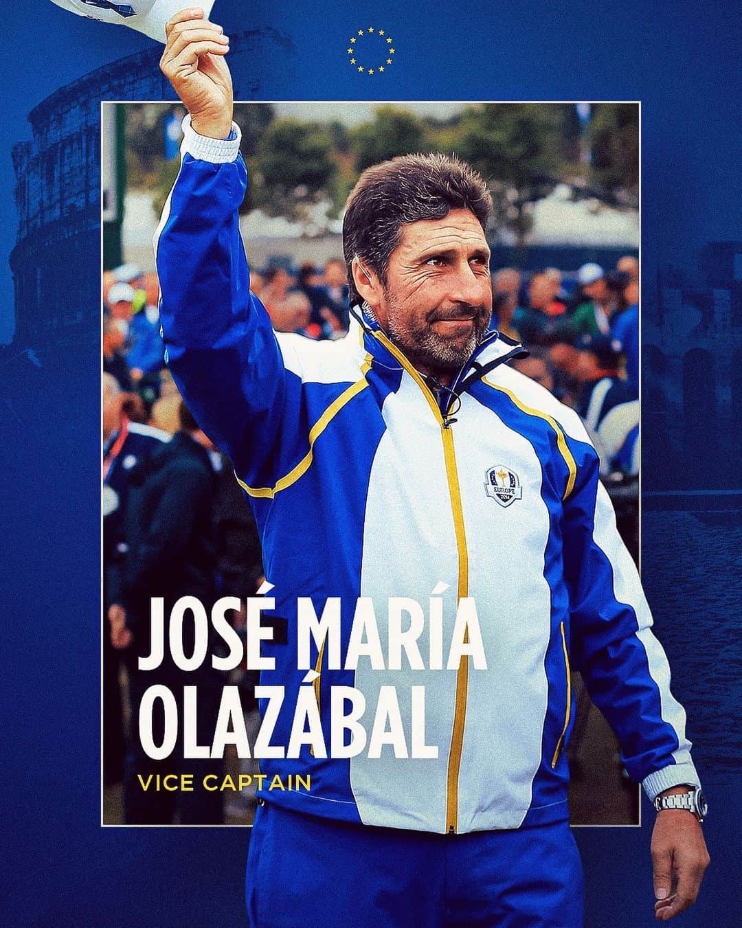ルーク・ドナルドのインスタグラム：「🚨VICE CAPTAIN🚨 We’re delighted to welcome José María Olazábal as @lukedonald’s fourth Vice Captain.」
