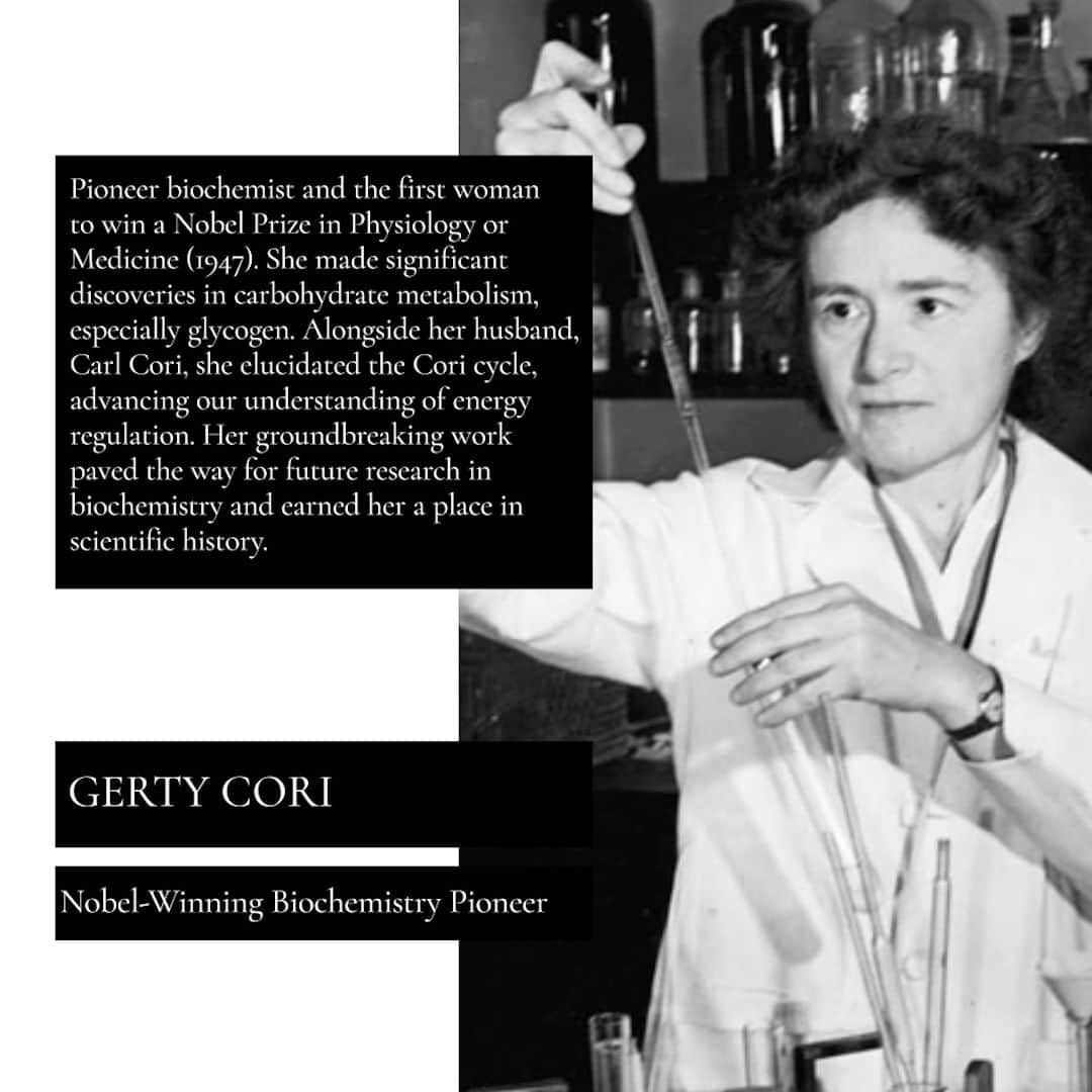 ベダ&カンパニーのインスタグラム：「Discover the inspiring journey of Gerty Cori, the first woman to win the Nobel Prize in Medicine. Her groundbreaking work in carbohydrate metabolism revolutionized science! 💡✨  Quote: "Science knows no country because knowledge belongs to humanity." - Gerty Cori  #bedatandco #womenofcharacter #GertyCori #NobelLaureate #BiochemistryPioneer #InspiringWomen #ScienceForAll #WomenInSTEM #bedat」