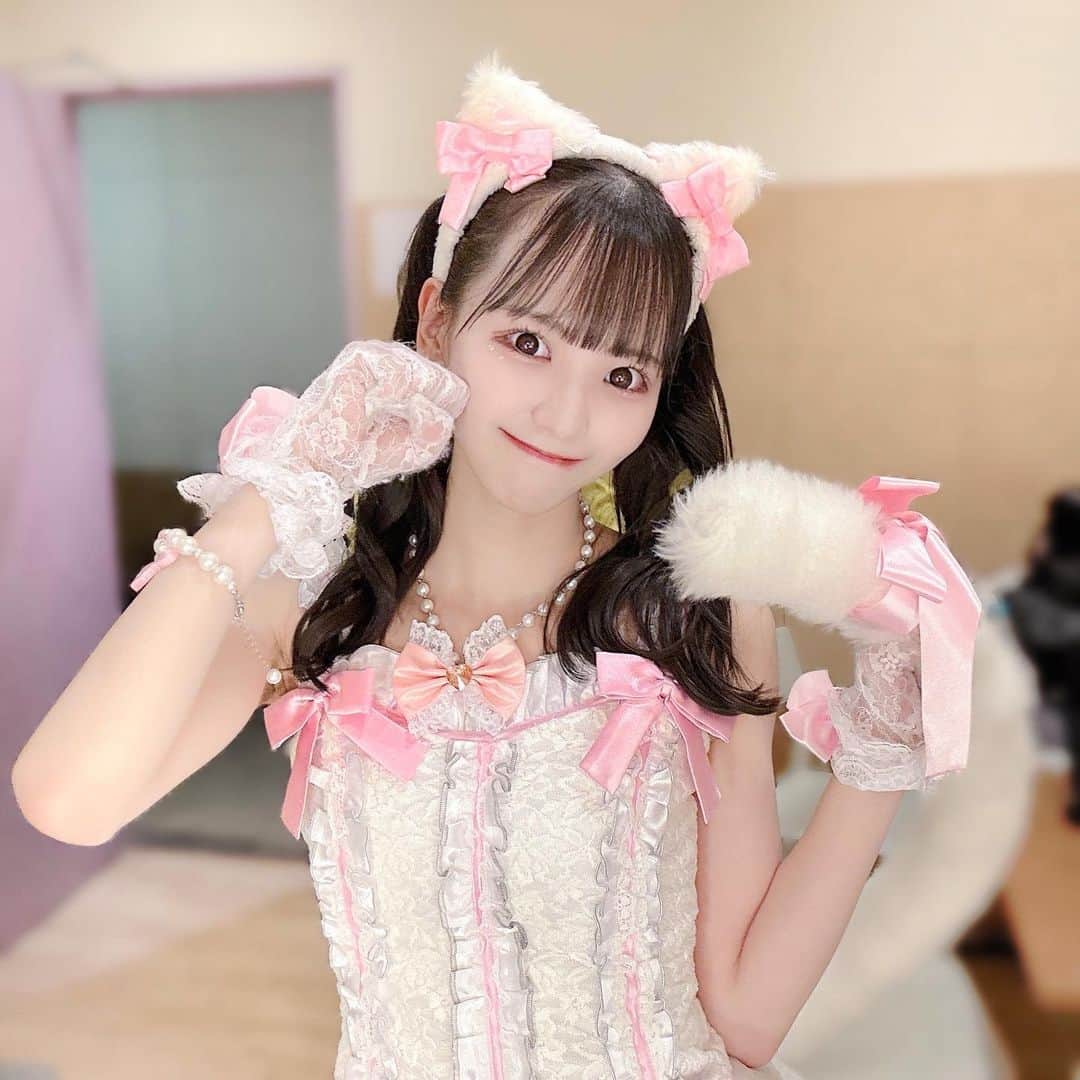 のインスタグラム：「𓂃𓈒𓏸 ⁡ ･ ･ ⁡ にゃーん🫧🎀 ⁡ （しっぽガチ掴みしてるとか言わない🙊💭） ⁡ ･ ･  #猫耳 #ねこみみ #idol #アイドル #ツインテール」