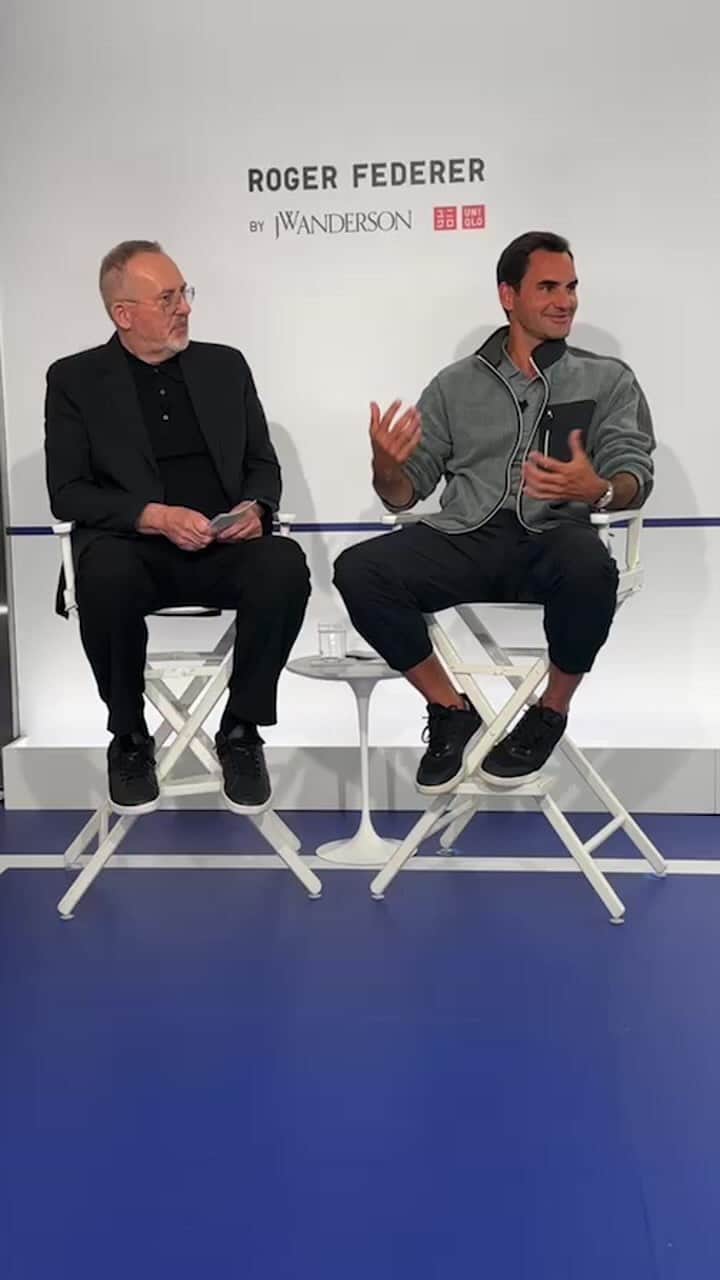 uniqlousaのインスタグラム：「Tap to see the full video!  Tune in to learn all about a new LifeWear collection developed in collaboration with Roger Federer and designed by JW Anderson. @rogerfederer @Jw_anderson @jonathan.anderson  #uniqlo #LifeWear #RogerfedererxJWA」