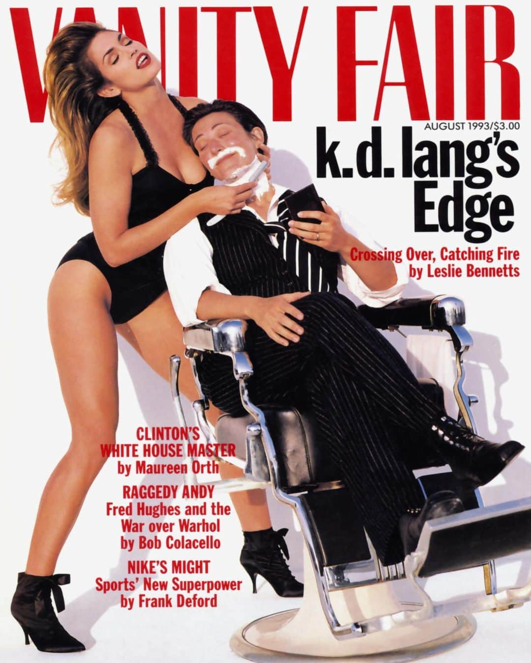 シンディ・クロフォードのインスタグラム：「Can’t believe this was (yikes) 30 years ago! Loved being included in @kdlang‘s @vanityfair cover shot by @herbritts. Herb called me the night before to see if I wanted to be part of this shoot, which was considered a bit risqué at the time — challenging gender stereotypes. Still one of my favorite cover shoots, I’m so proud to have been part of it 🤍」