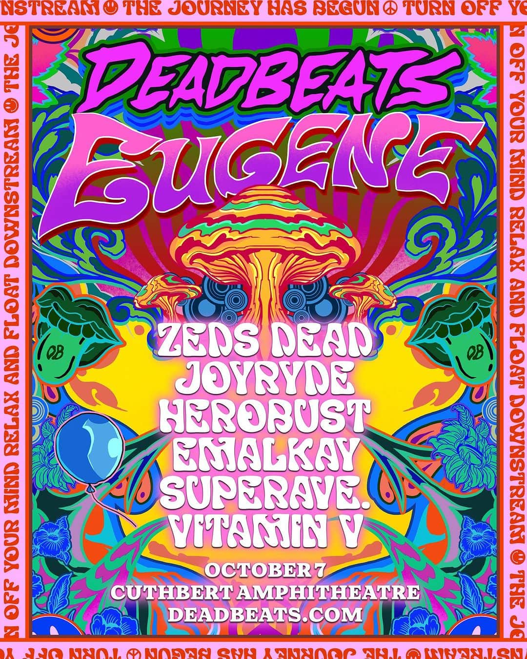 Zeds Deadのインスタグラム：「STOKED TO BE BACK IN EUGENE THIS FALL WITH THE DEADBEATS FAM! ONSALE FRIDAY 10AM PST! PRESALE SIGN UP IN BIO  Tag a friend in the comments for a chance to win 2 tickets!」