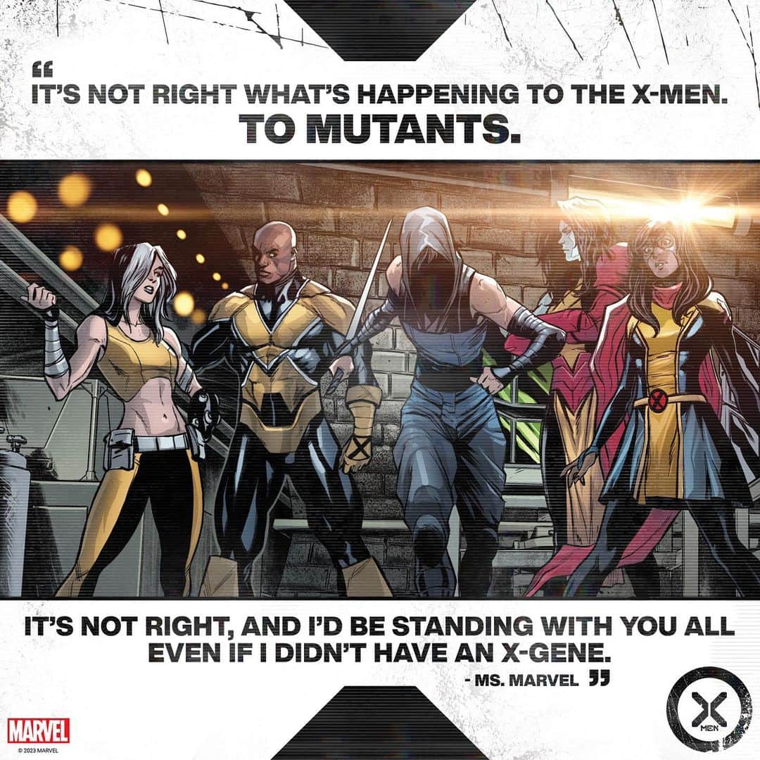 Marvel Entertainmentさんのインスタグラム写真 - (Marvel EntertainmentInstagram)「Ms. Marvel is standing with mutantkind. 'X-Men' #25 is on sale now. #FallOfX」8月3日 2時00分 - marvel