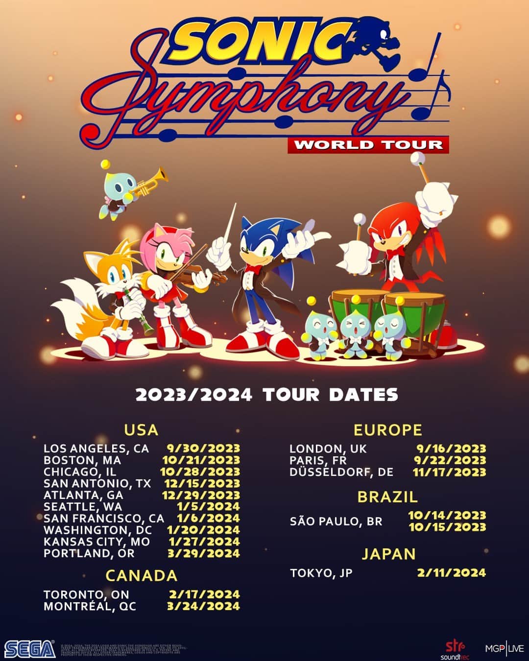 のインスタグラム：「The Sonic Symphony World Tour is speeding towards a city near you! Don’t miss out on experiencing the magic of Sonic the Hedgehog’s historic music live in concert!  Link in our stories 💙」