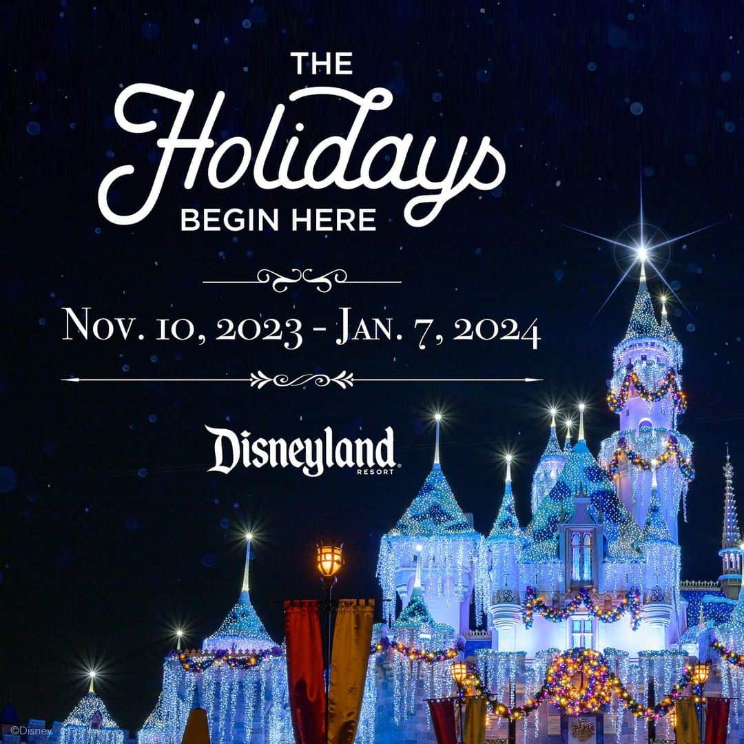 ディズニーランドさんのインスタグラム写真 - (ディズニーランドInstagram)「@Disneyland Resort has announced its holiday season dates: Nov. 10, 2023 – Jan. 7, 2024! ✨🎄 Head to the Disney Parks Blog to unwrap more details about the seasonal celebrations, décor, entertainment, and more.」8月3日 2時06分 - disneyland