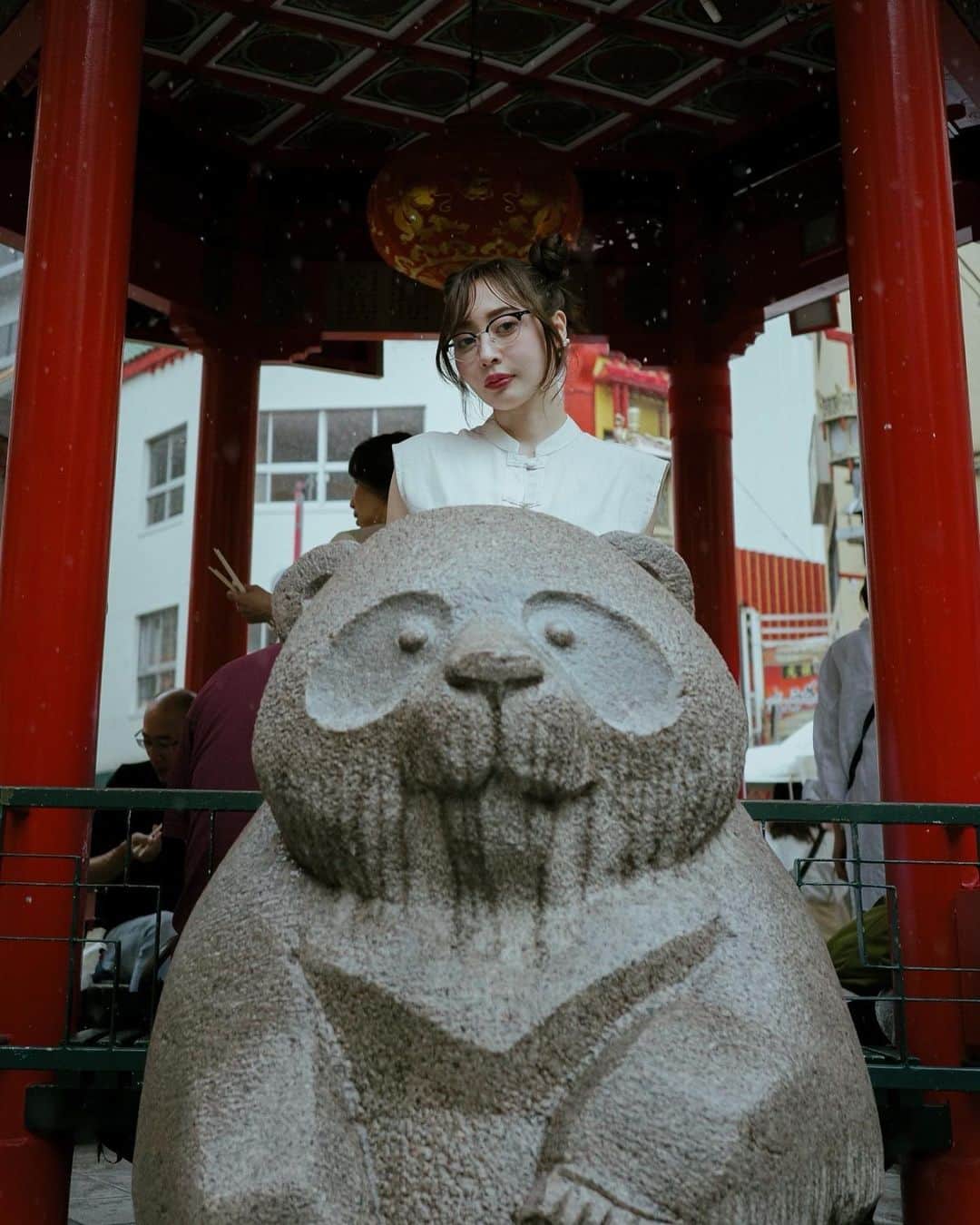 白井ゆかりさんのインスタグラム写真 - (白井ゆかりInstagram)「濡れパンダ🐼☔️  #パンダの髪型 #中華街 #神戸南京町 #panda #portraitmood #griiix」8月3日 11時34分 - yukarealestate