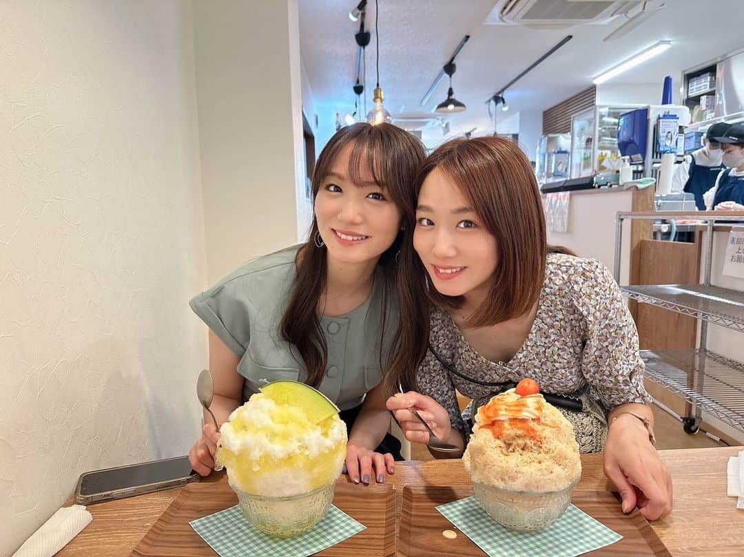 永山飛鳥のインスタグラム：「カキ氷食べに行ってきた♡  #かき氷 #メロン #夏」