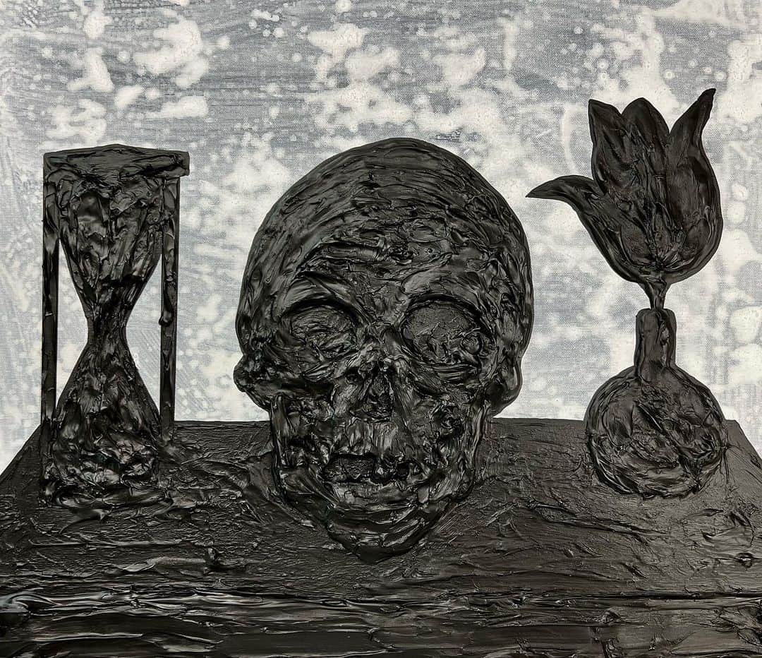 Hiro Sugiyama enlightenmentのインスタグラム：「- "Memento mori 02"2023 acrylic on canvas 455mm y 530mm」