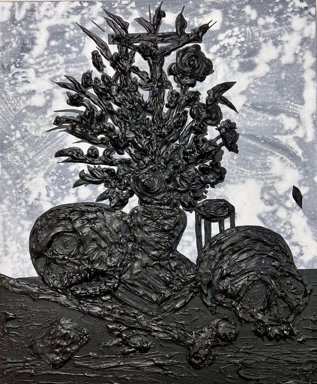 Hiro Sugiyama enlightenmentのインスタグラム：「- "Memento mori 01"2023 acrylic on canvas 727mm×606mm」