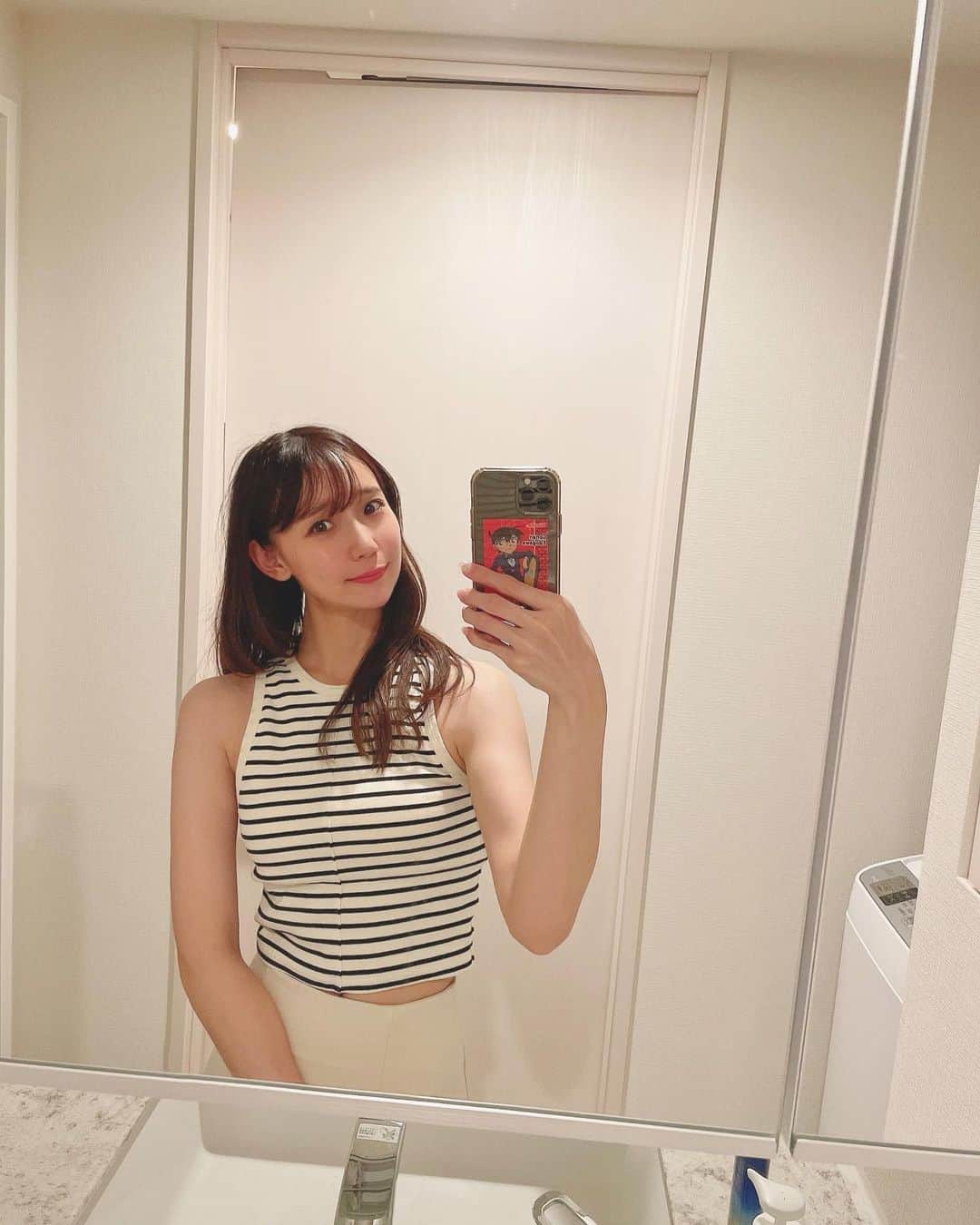 大段舞依のインスタグラム：「⁡ ⁡ ⁡ 🦓ちゃん♡ ⁡ ⁡ #ボーダー #暑い #🦓 #SNIDEL #コナン ⁡」