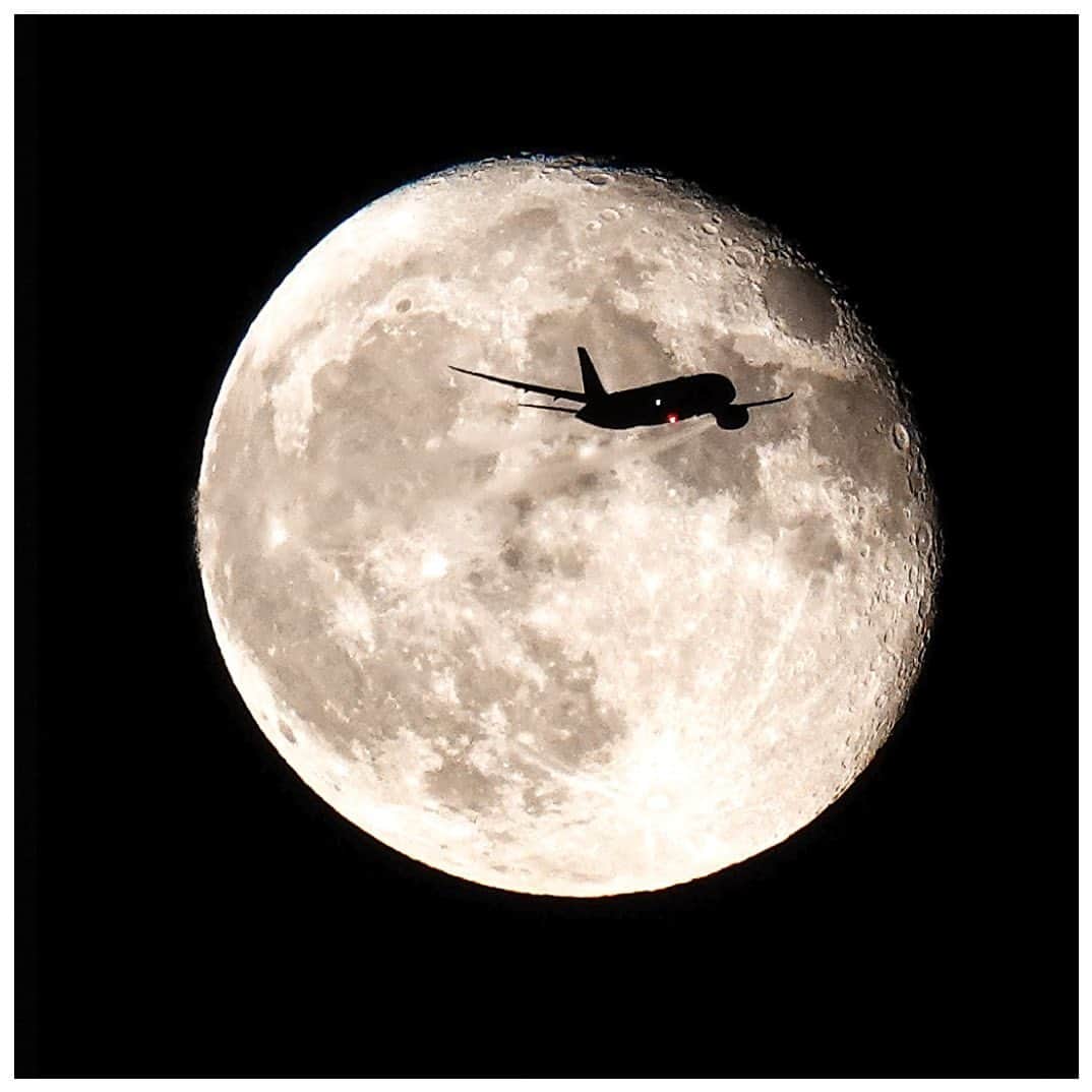 さだまさしさんのインスタグラム写真 - (さだまさしInstagram)「５夜 月もナイト（笑） アフター満月🌕と飛行機✈️ . #アフター満月 #飛行機 #月 #月と飛行機 #さだまさし #sadamasashi」8月3日 21時15分 - sada_masashi