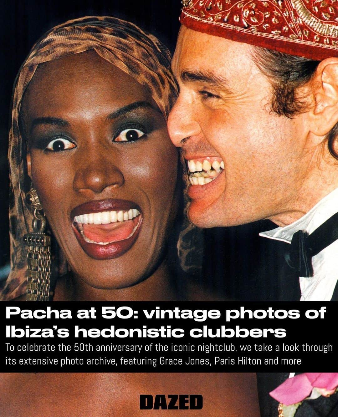 Dazed Magazineのインスタグラム：「Although @pachaofficial's most famous form can be found on the Balearic Island of Ibiza, the story of Pacha nightclub actually began in 1967, in the Spanish town of Sitges.⁠ ⁠ When Ricardo Urgell told his wife, Marisa Cobos, that he intended on founding a nightlife venue, she joked that the riches earnt would allow them to live like “pachas” – meaning lords in Turkish – and the famous club was born. ⁠ ⁠ After the runaway success of that first location, Urgell opened a second in 1973 on Ibiza’s white shores, and the rest, as they say, is history.⁠ ⁠ Now, the iconic nightclub is ringing in its 50th year, and to celebrate the milestone they’ve opened up their expansive photographic archive.⁠ ⁠ When we spoke to Jessica Capaz McCarthy, Pacha’s current artistic director, she maintains that, despite tasked with the job of modernising the brand, the nightclub’s core values have always remained. “Creativity, glamour, and the bohemian essence of Ibiza – based on community, music, and inclusivity”.⁠ ⁠ See more photos and read the full article throughout the link in bio 🔗⁠ ⁠ 📷 Courtesy of @pachaofficial⁠ ✍️ @elliothoste」