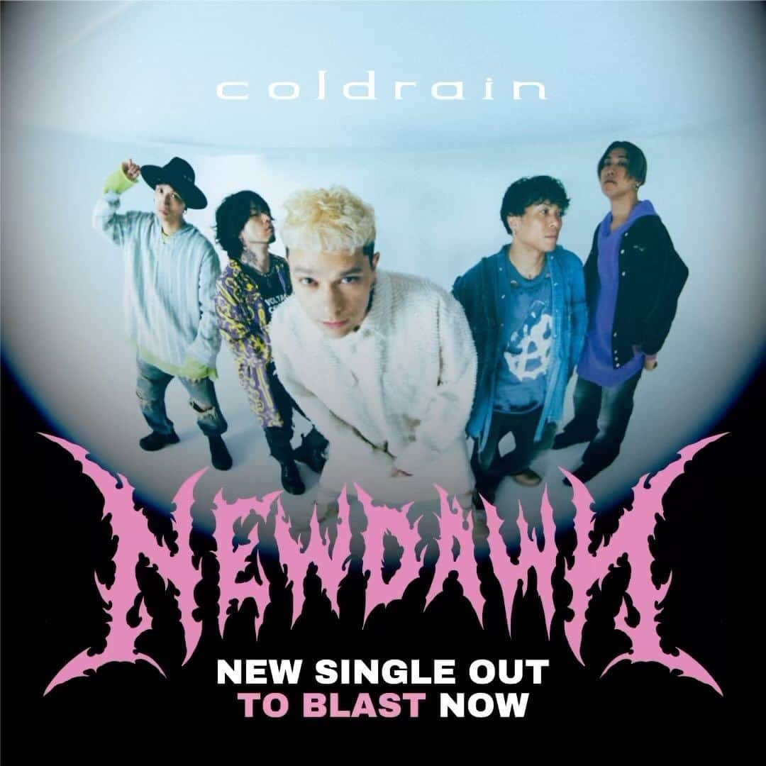 のインスタグラム：「#coldrain #NewDawn BLAST IT NOW  -NEW ARTIST PHOTO-　 Photographer：Takeshi Yao Hair & Make：Yosuke Akizuki Stylist：Koji Kamiya Costume：KAMIYA」