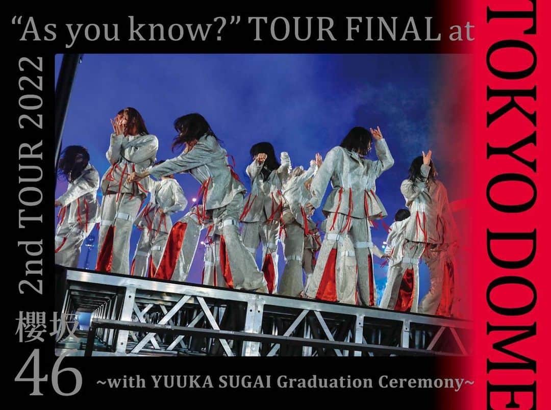 武元唯衣のインスタグラム：「. 櫻坂46初めての東京ドーム公演！ Blu-ray&DVD『2nd TOUR 2022 “As you know?” TOUR FINAL at 東京ドーム～with YUUKA SUGAI Graduation Ceremony～』 が発売となりました…！✨  櫻坂46としてデビューしてから、 がむしゃらに走ってきた道を、日々を。 全部誇りに思えたような、自信を持てたような、 忘れられないツアーです  メンバー全員の気合いと想いが 詰まりまくっているファイナル公演。 是非観てください！  パッケージも！どの形態もめちゃくちゃカッコいいですよ〜☺️  #chukegram  #櫻坂46 #sakurazaka46 #Asyouknow? #東京ドーム」