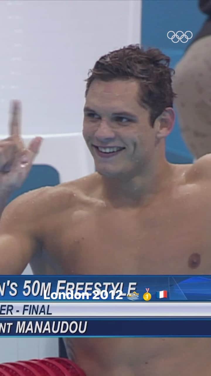 フローラン・マナドゥのインスタグラム：「3 août 2012 ✨ Il y a 11 ans, @florentmanaudou devenait champion olympique sur 50m nage libre à #London2012🥇🇫🇷 Qui était devant sa télé ? 🤩」