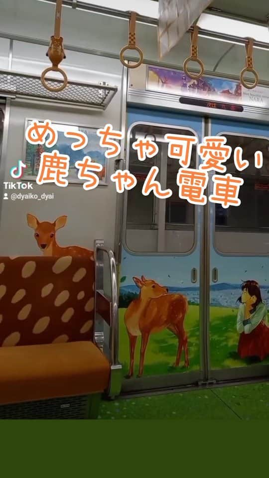 ぢゃいこのインスタグラム：「めっさ可愛い鹿ちゃん電車🦌💕 #阪神なんば線 #阪神電車 #近鉄電車 #近鉄奈良線 #ラッピング電車  #ぢゃいこ #吉本新喜劇ぢゃいこ #吉本新喜劇」