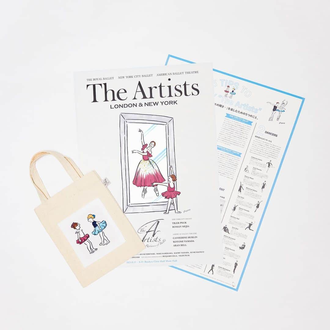 渡邉香織のインスタグラム：「Work for @theartists_2023   キッズ用のパンフレットとバッグにイラストを描かせていただきました🩰夢中になれるもの続けてほしいな🌷」