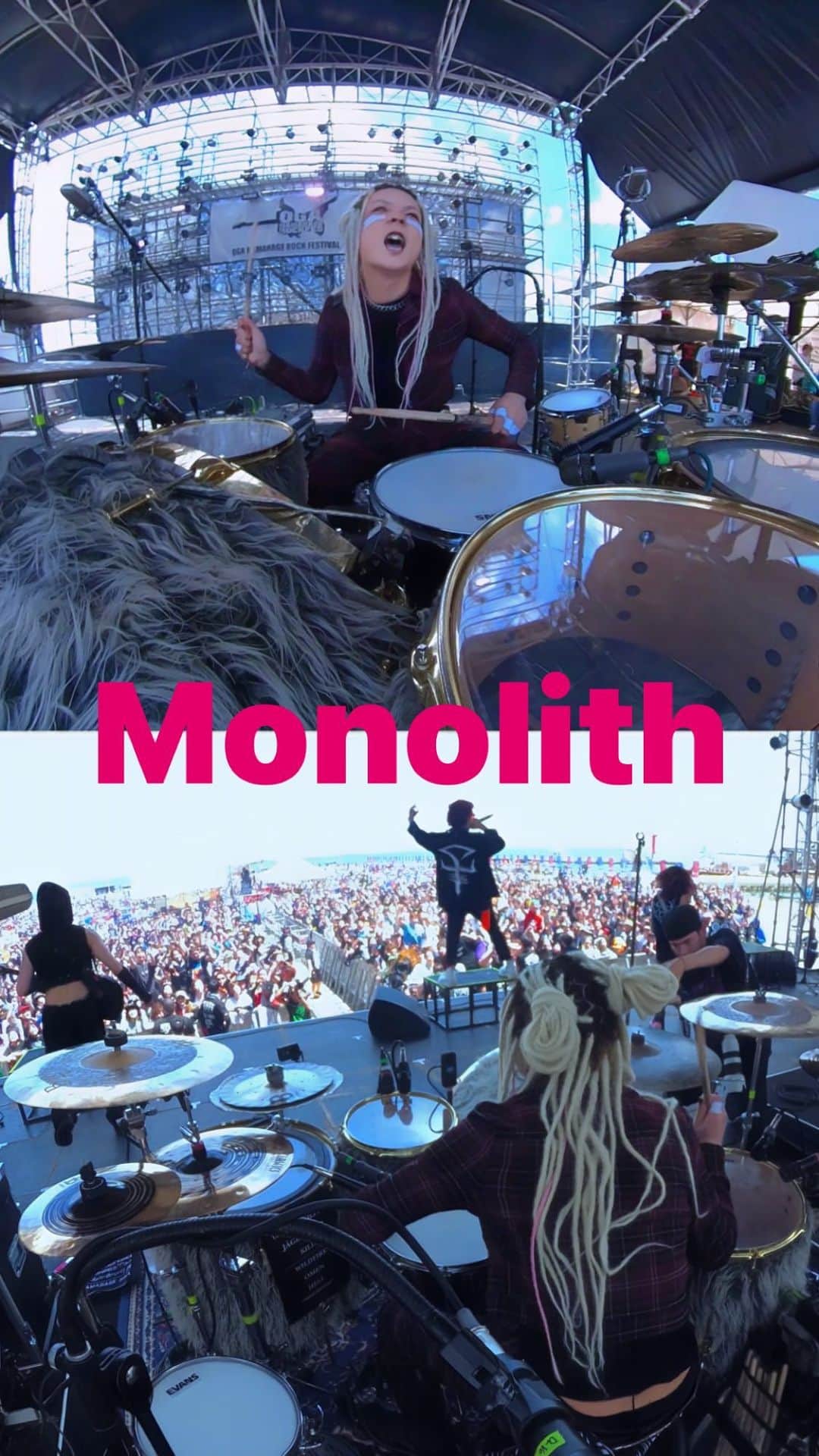 Tatsuya Amanoのインスタグラム：「“Monolith” from ONRF2023🥁🔥 ⁡ #Drums #DrumCam #sjcdrums #meinlcymbals #evansdrumheads #promarksticks #Roland #pearleliminatorredline #EAD10 #ドラム #夏フェス #男鹿フェス2023 #ONRF」