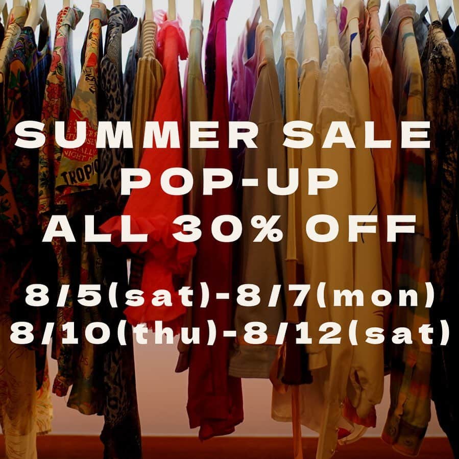 PUNK CAKEのインスタグラム：「《 SUMMER SALE ALL30%OFF!! 》  前回のポップアップでは秋物アイテムも出していましたが、 やはりまだ暑い☀️！！！ ちょっと早かったかもw  やっぱり秋服も可愛いけど今着れる夏服欲しい！！！ という声も多かったのでー笑  突然ですが月末のポップアップの前に サマーセール開催しちゃいます！！  今回は全て夏アイテムに入れ替えます☀️ ５月のポップアップから出していたアイテムをMIXで出そうかと思います！  そして全て30%OFF！！  全部４月の買い付けで仕入れたフレッシュなアイテムばかりですが、このまま眠らせてしまうのももったいないし、 大サービスでBIGセールしちゃいます❗️  そしてオンラインショップも同時開催！！ さらにオンラインは全商品セール対象です！ ※オンラインショップ掲載商品をポップアップで直接見たいお客様は必ずDMで事前にご連絡ください。  かなり変則な日程となりますが お間違いないようお越し下さい🙏  ポップアップ会期中かなり暑いと思うので気をつけてお越しください☀️  それではお待ちしています♡  Kinjy   日程/ 8/5(土)～8/7(月)、8/10(木)～8/12(土)  時間/ 13:00～18:00 （18:00以降のご来店希望の方アポイント可能ですのでご相談下さい） 場所/ 東京都目黒区鷹番3-4-10 2F」