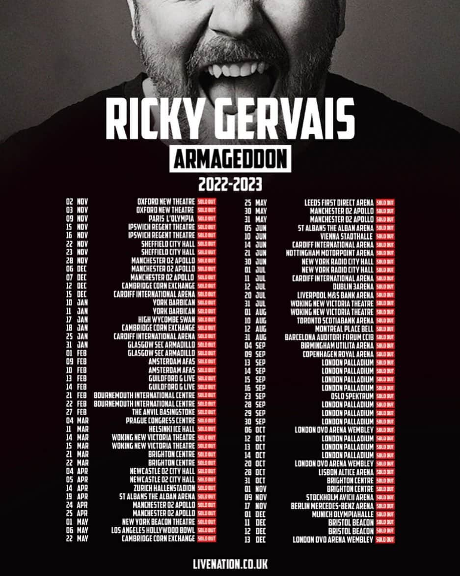 リッキー・ジャーヴェイスさんのインスタグラム写真 - (リッキー・ジャーヴェイスInstagram)「What a year 👊」8月3日 18時32分 - rickygervais