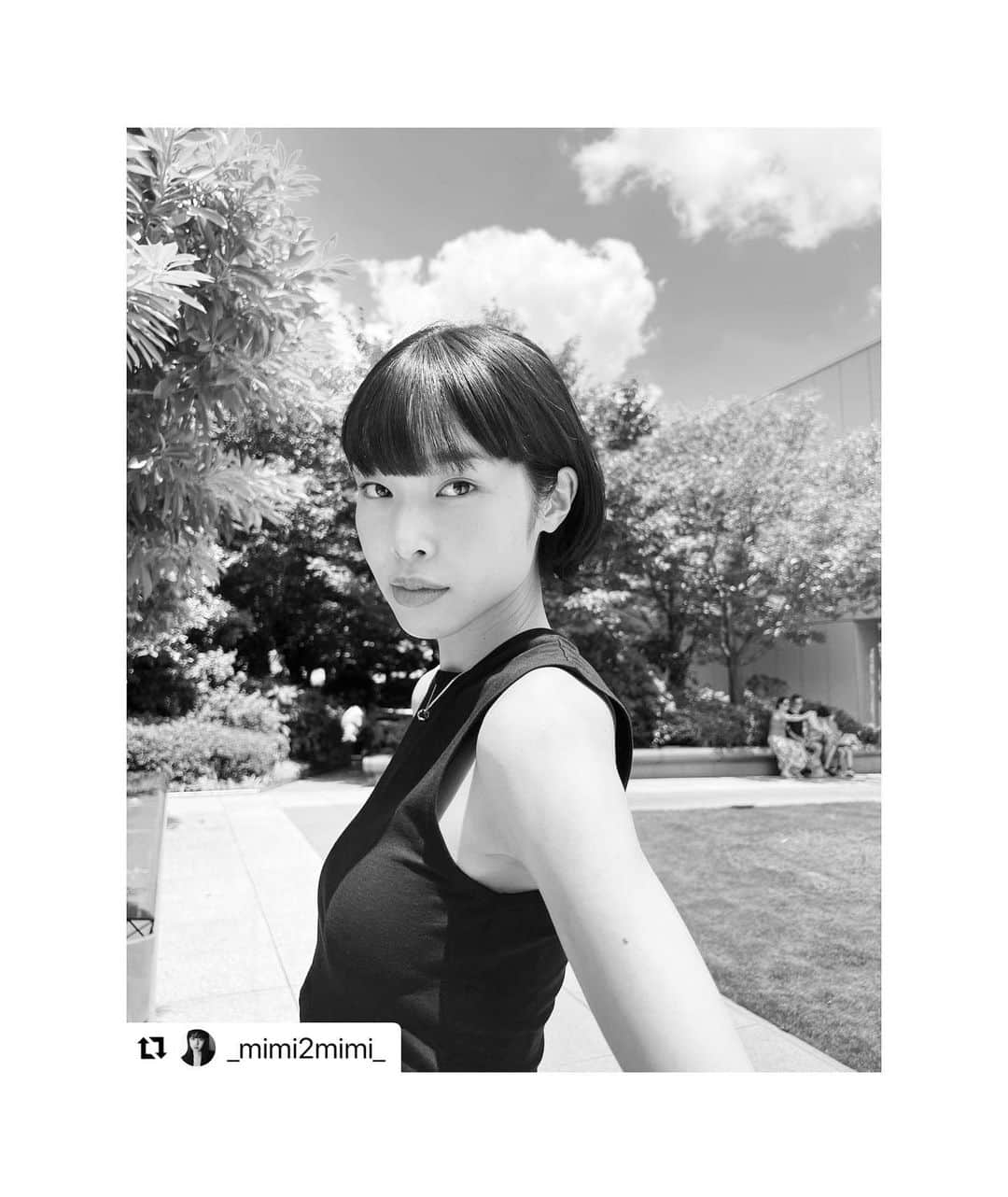 松浦美穂のインスタグラム：「#Repost @_mimi2mimi_ with @use.repost ・・・ . 久しぶりのショートヘア💇‍♀️ @twiggy_mihomatsuura さんありがとうございます💓  #twiggy #ショートヘア #model #photo」