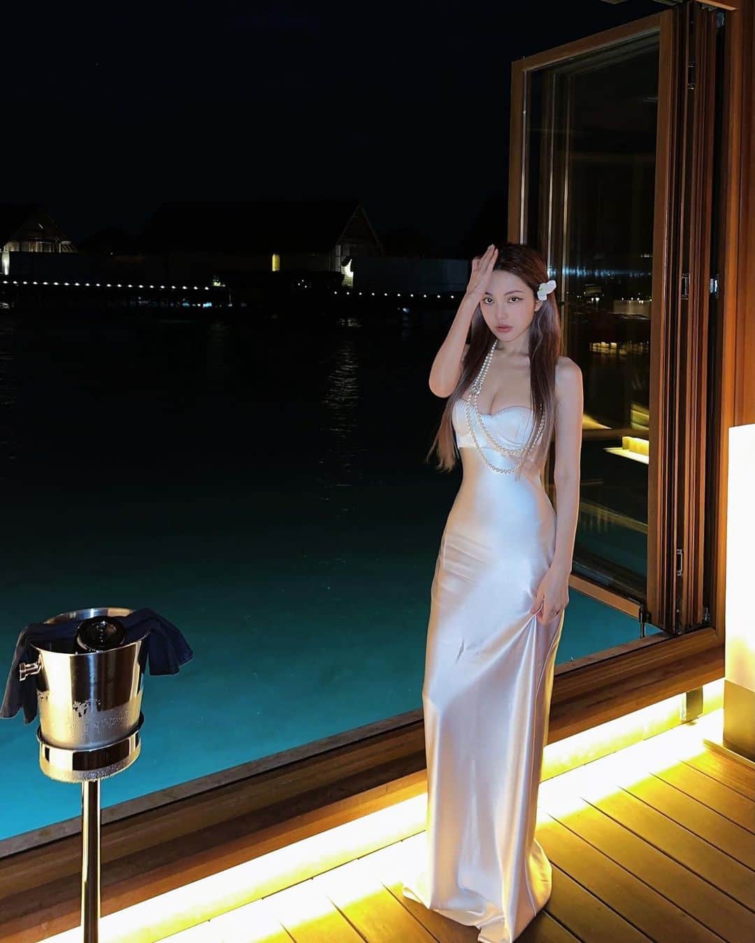 Grace Chowのインスタグラム：「dinner @ Zuma 🌸  #waldorfastoriamaldives  #oceanmaldives」