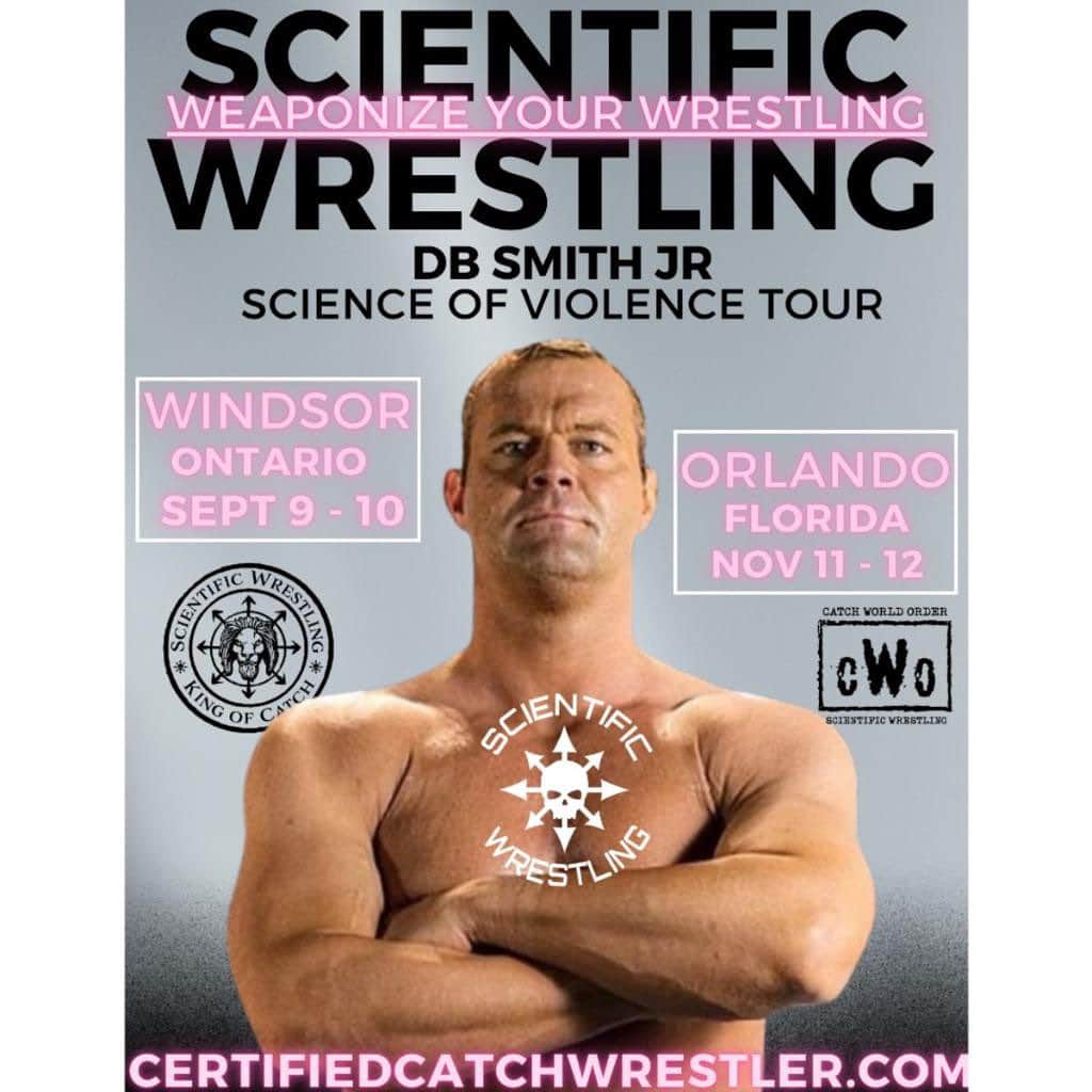 デイビーボーイ・スミス・ジュニアのインスタグラム：「Grapplers and Wrestlers of all disciplines in Ontario area come check out @scientificwrestling seminar September 9 and 10!!! 🤼‍♂️ 🇨🇦👍 Open to all levels and forms of grapplers and Pro Wrestlers welcome. I’ll be covering as much content as possible, definitely be a ton of knowledge shared down from the great catch wrestlers down from myself now to you…🔥🤼‍♂️🇨🇦」