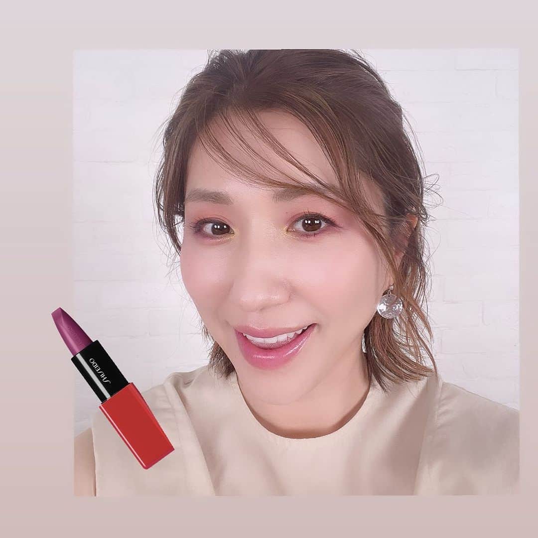 長井かおりさんのインスタグラム写真 - (長井かおりInstagram)「YouTubeで 楽しいメイク動画を撮りました♪ カラーメイクはやはり、楽しい😃  リップは SHISEIDO テクノサテン　ジェルリップスティック423  をポンポン塗り😍  動画お楽しみに〜♡  #リップ　#パープルリップ　#shiseido #資生堂　#テクノサテンジェルリップスティック」8月3日 22時56分 - kaorimake