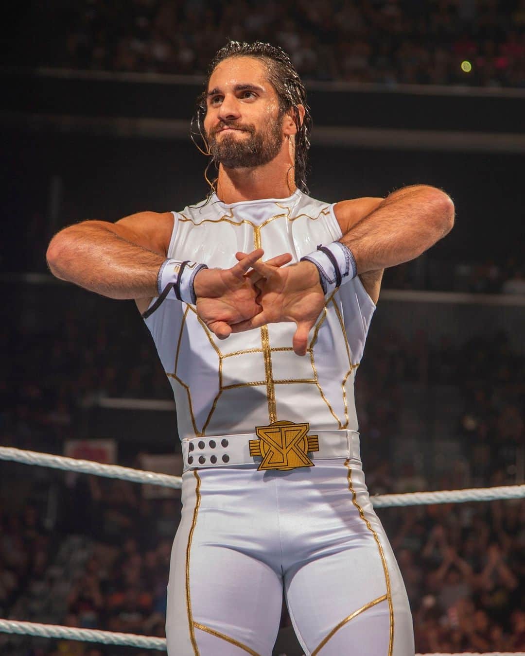 WWEのインスタグラム：「@wwerollins' coolest #SummerSlam ring gear ever was _________」