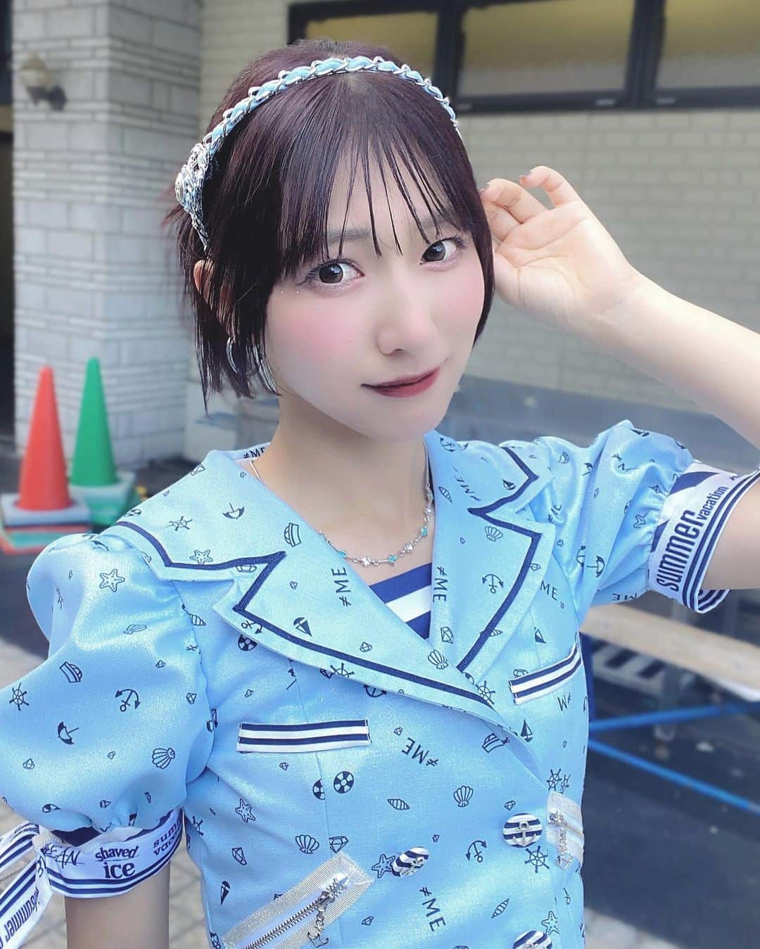 蟹沢萌子のインスタグラム：「⚓️🧊⛱新衣装ですー!水色さん! #イコノイジョイ2023」