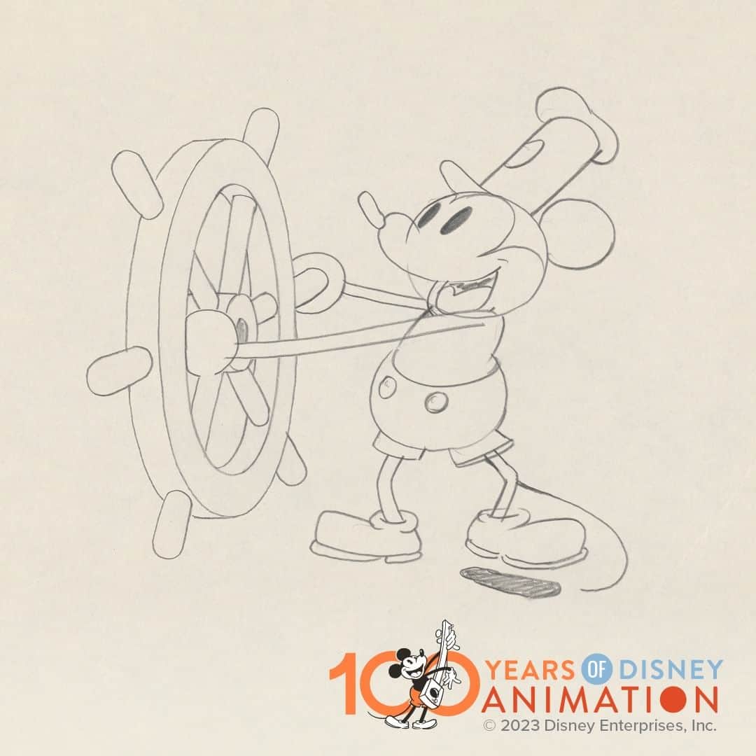 ウォルト・ディズニー・アニメーション・スタジオズさんのインスタグラム写真 - (ウォルト・ディズニー・アニメーション・スタジオズInstagram)「In 1928, "Steamboat Willie" was released as the first cartoon with synchronized sound. The soundtrack was recorded by a 15-piece band, with Walt Disney's own squeaks for Mickey Mouse's voice.  ✨ Join us, along with the Walt Disney Animation Research Library, as we share a look at the artistry, technology, and people that have shaped #100YearsofDisneyAnimation.」8月4日 0時15分 - disneyanimation