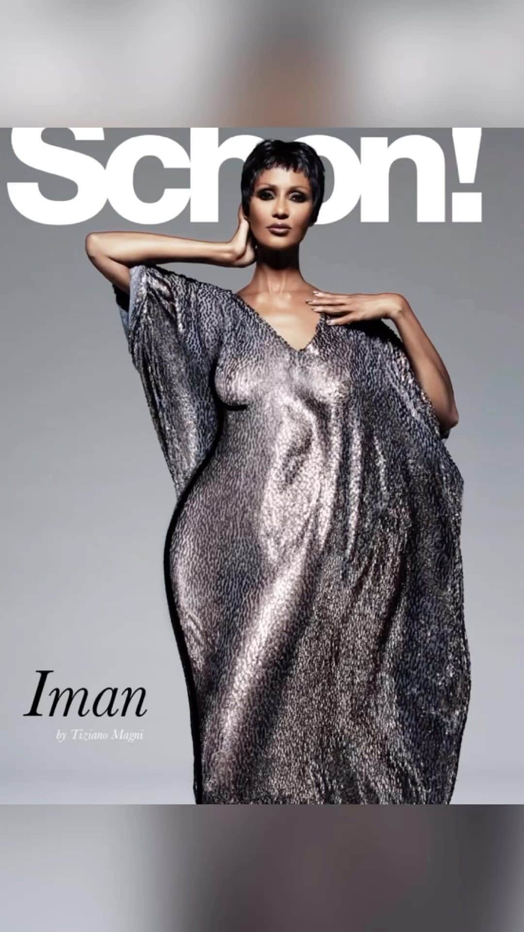 のインスタグラム：「#tbt @schonmagazine September 2015   Photographer @tizianomagni Styling @lejenke  Makeup @porschefabulous   #IMANarchive」