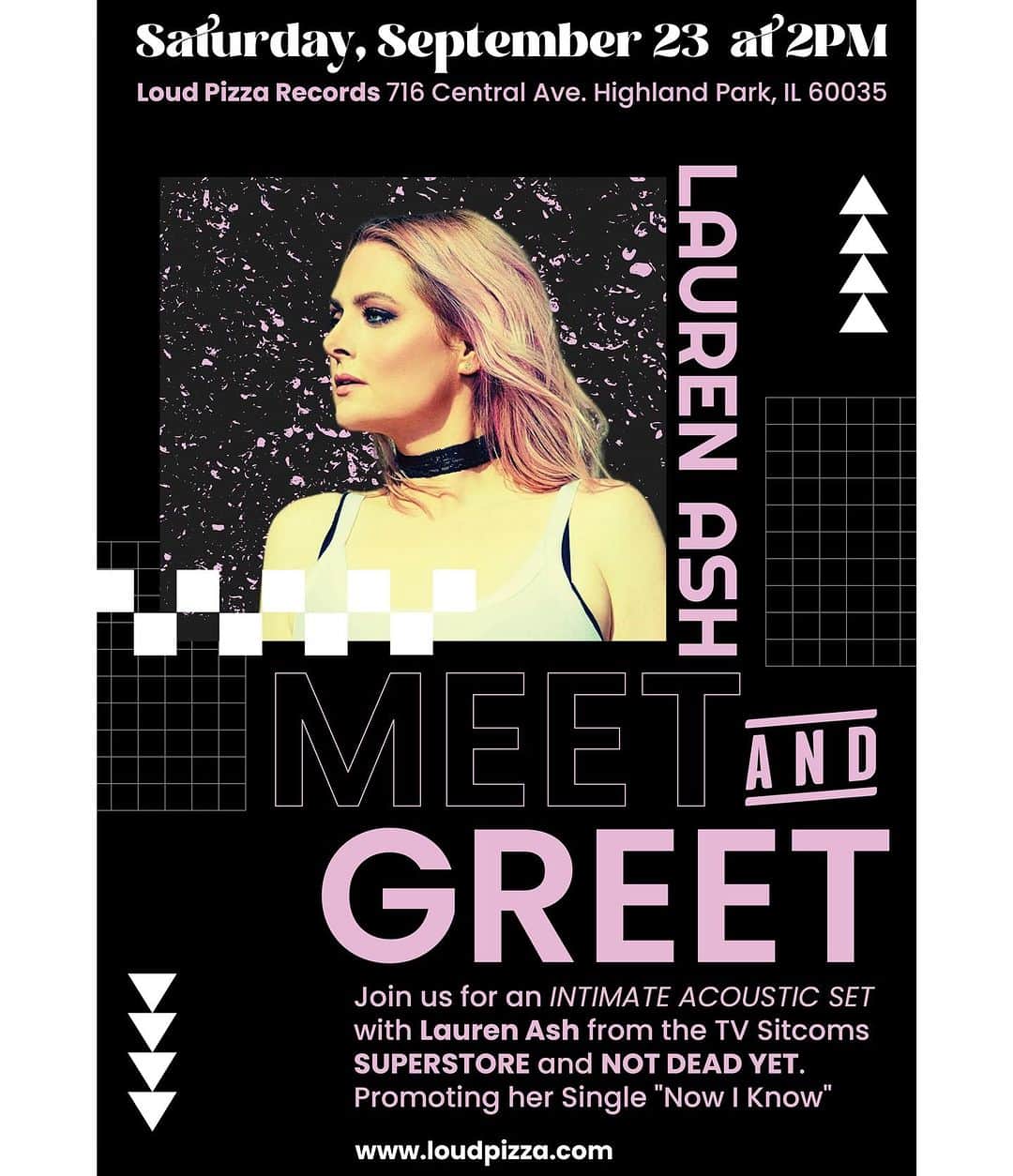 ローレン・アッシュのインスタグラム：「CHICAGO! Who’s coming?? All ages! Music and a meet and greet! 🎸 👋🏻 @loudpizzarecords」