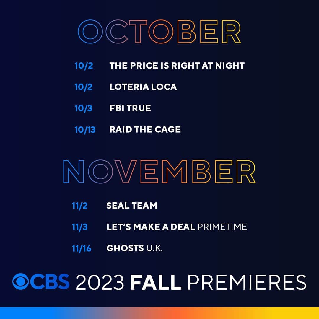 CBSさんのインスタグラム写真 - (CBSInstagram)「Mark your calendars! 🗓 The CBS Fall Premiere dates have been set! 🍂」8月4日 3時08分 - cbstv