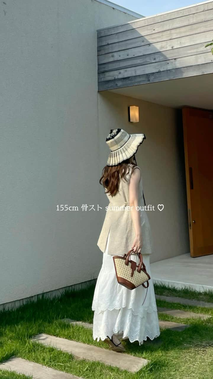 大野愛友佳のインスタグラム：「155cm 骨スト summer outfit🏷  #骨ストコーデ #骨格ストレート #骨格ストレートコーデ #夏コーデ2023 #淡色コーデ #麦わら帽子 #gu #acka #louren#grl購入品 #leja#anuans#スイムウェア#オケージョン#お呼ばれコーデ #leinwand #zara#UNIQLO#2023コーデ#コーデ紹介 #コーディネート集 #155cm #低身長コーデ #低身長ファッション #デートコーデ#デート服 #アラサーコーデ#イエベ春コーデ#イエベコーデ」