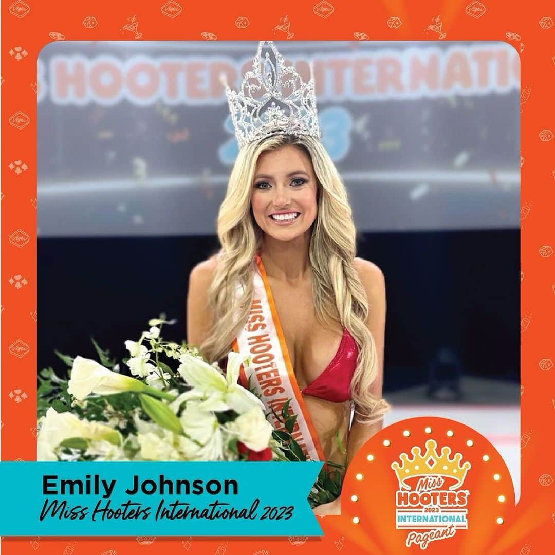 Hootersさんのインスタグラム写真 - (HootersInstagram)「Introducing your 2023 Miss Hooters International, Emily Johnson from Orange Park, FL!   First runner up: Cassidy Marginean from Dallas, TX  Second runner up: Sophia Zullo from Mason, OH  Third runner up Paloma Henderson from Atlanta, GA  Fourth runner up Aly Vargas from Pensacola, FL   Miss Photogenic: Cassidy Marginean from Dallas, TX  Miss Congeniality: Roisin Leach from Liverpool, England Fan Favorite: Lindsay Lynch from Merrillville, IN  Congratulations to all the beautiful ladies who competed. Already counting down the days until next year!」8月4日 15時05分 - hooters