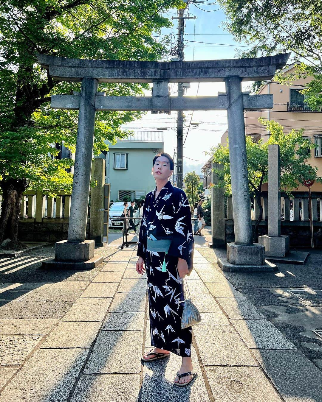 坂口涼太郎のインスタグラム：「👘⛩️🎐🪭🗼🗻🍧🍉🍺 #浴衣 #お涼服」