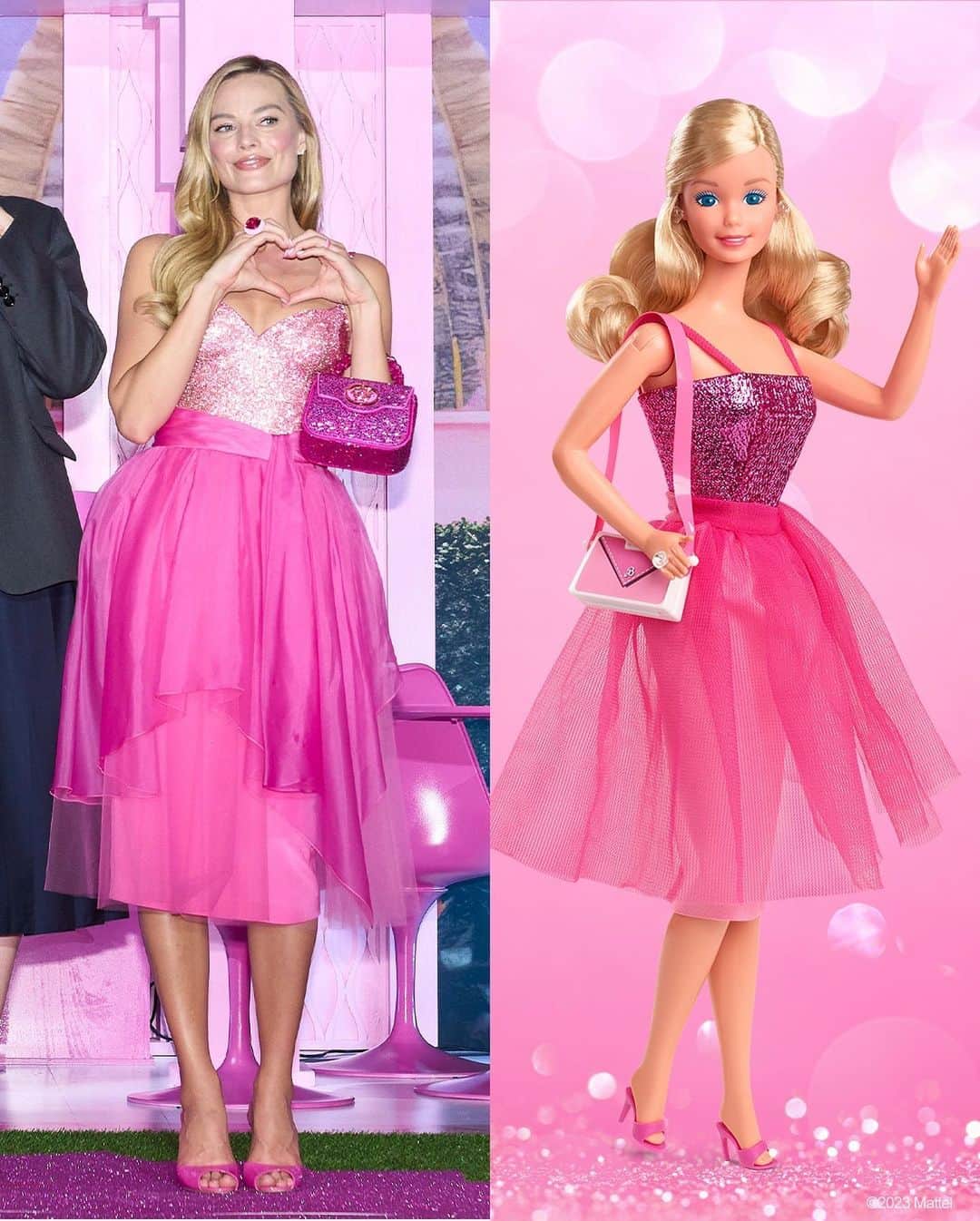 バービーさんのインスタグラム写真 - (バービーInstagram)「My favorite looks – revisited by Margot! Which #BarbieTheMovie pink carpet look is your fave? ⬇️ #barbie #barbiestyle⁠ ⁠ ⁠🎙️ Solo in the Spotlight, 1960⁠ ✨ Sparkling Pink, 1964⁠ 🏙️🌃Day-To-Night, 1985⁠ 🖤🤍 Black and White and Red All Over, 1959⁠ 🎀 Totally Hair, 1992⁠ 🎂 Happy Birthday Doll⁠ 💕 Enchanted Evening, 1960」8月5日 1時35分 - barbiestyle