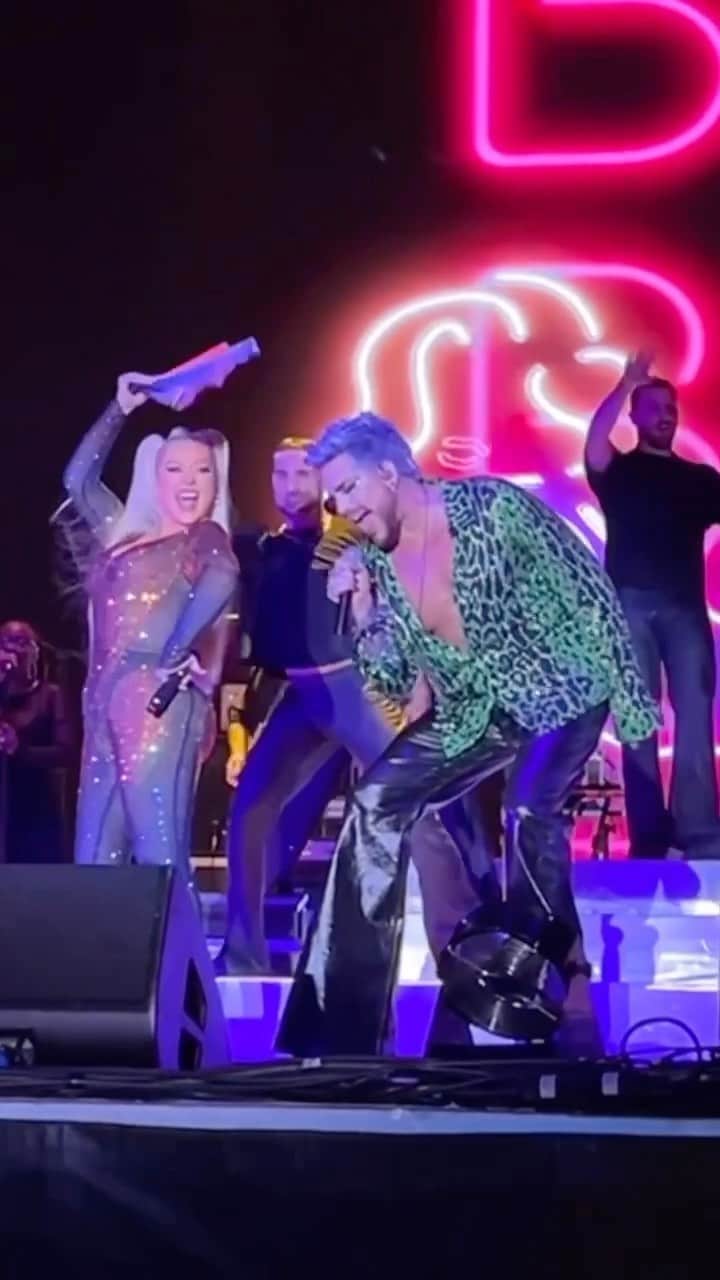 アダム・ランバートのインスタグラム：「Some of my favorite performance moments recently! ✨🎤」
