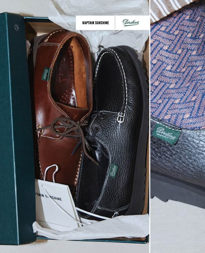 のインスタグラム：「.  KAPTAIN SUNSHNE × Paraboot Special Collaboration  "DOMINGUE"  It will be released on August 6th  More information can be found at our online store. kaptainsunshine.com  #kaptainsunshine」