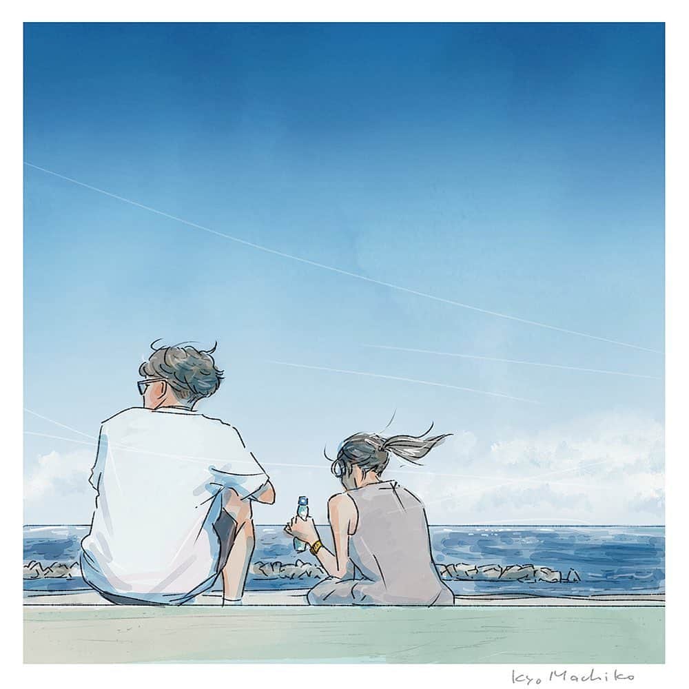 のインスタグラム：「Ramune and the sea. August 4, 2023 / 2023年8月4日、ラムネと海  #旅ができる日々 #thedayswecantravel #今日マチ子 #kyomachiko #仙台 #sendai #ラムネ #ramune」