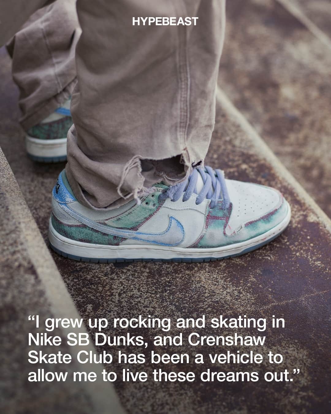 HYPEBEASTさんのインスタグラム写真 - (HYPEBEASTInstagram)「@hypebeastkicks: @crenshawskateclub founder @tobeycsc sheds light on how his @nikesb Dunk Low collaboration represents his brand's ethos and community, the most exciting and challenging parts of the design process and what it felt like to gift his mom a pair. The team-up is slated to drop via select skate shops on August 5. Hit the link in bio to learn more.⁠ Photo: Crenshaw Skate Club」8月5日 2時35分 - hypebeast