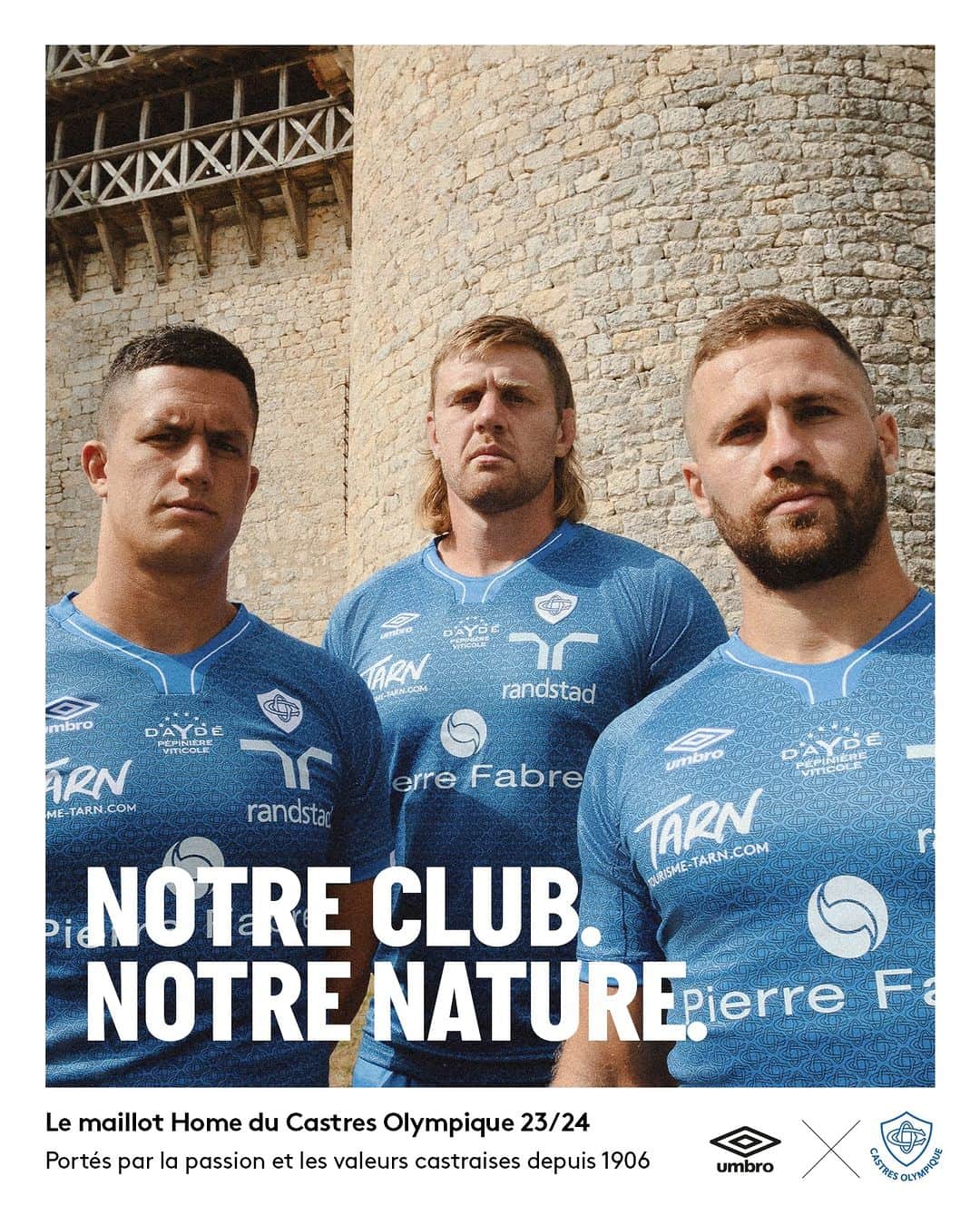 UMBROさんのインスタグラム写真 - (UMBROInstagram)「Our Club. Our Nature.  @castresolympique 23/24 Home jersey. Driven by the passion and values of Castres since 1906.  Available from 14.08.23 via umbro.fr   #umbro #umbrorugby #castresolympique #thisisourgame」8月4日 21時30分 - umbro