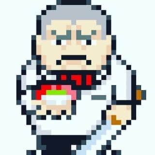  WATANABETAKAYOSHIのインスタグラム：「Pixel art by @makoto_horimatsu   should i NFT it   #tasty #sushibae#dozo#teruzushi#nft #foodie #foodporn #sushi」